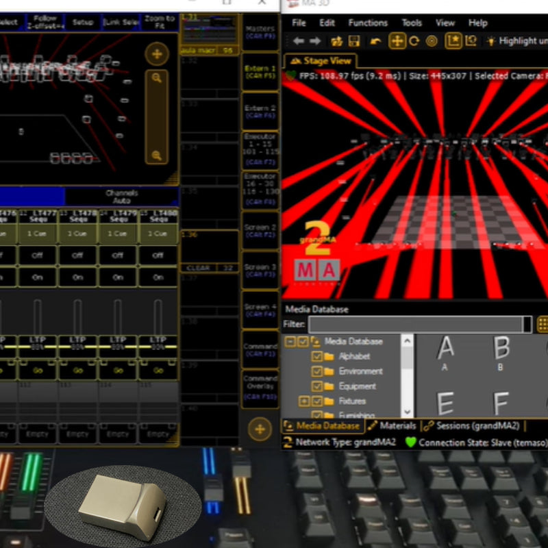 DMX Lighting Control Software v3.9.60.74 with USB Dongle – Advanced Stage Lighting Interface Compatible with Popular MA Systems