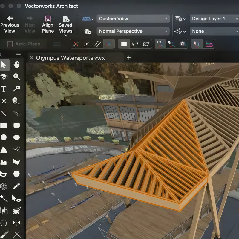 Vectorworks 2027 architecture 3D BIM model and construction drawing design