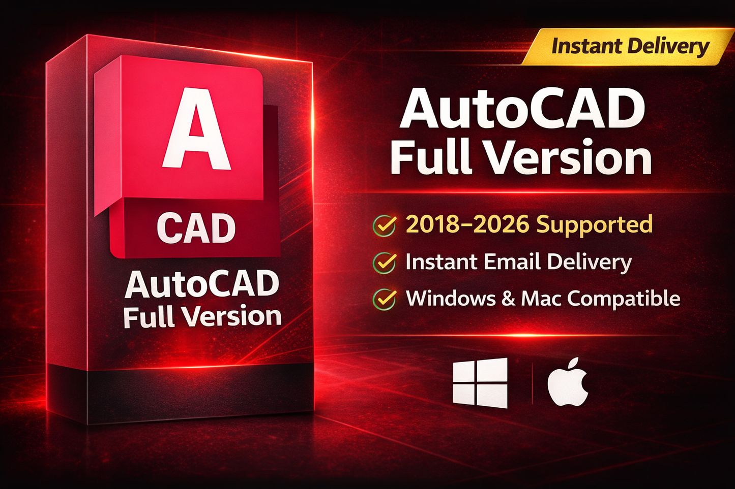 AutoCAD full version license key 2018–2026 for Windows and Mac instant delivery